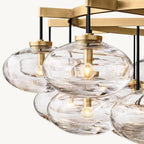 Cabrette Float Glass Round Chandelier 60"
