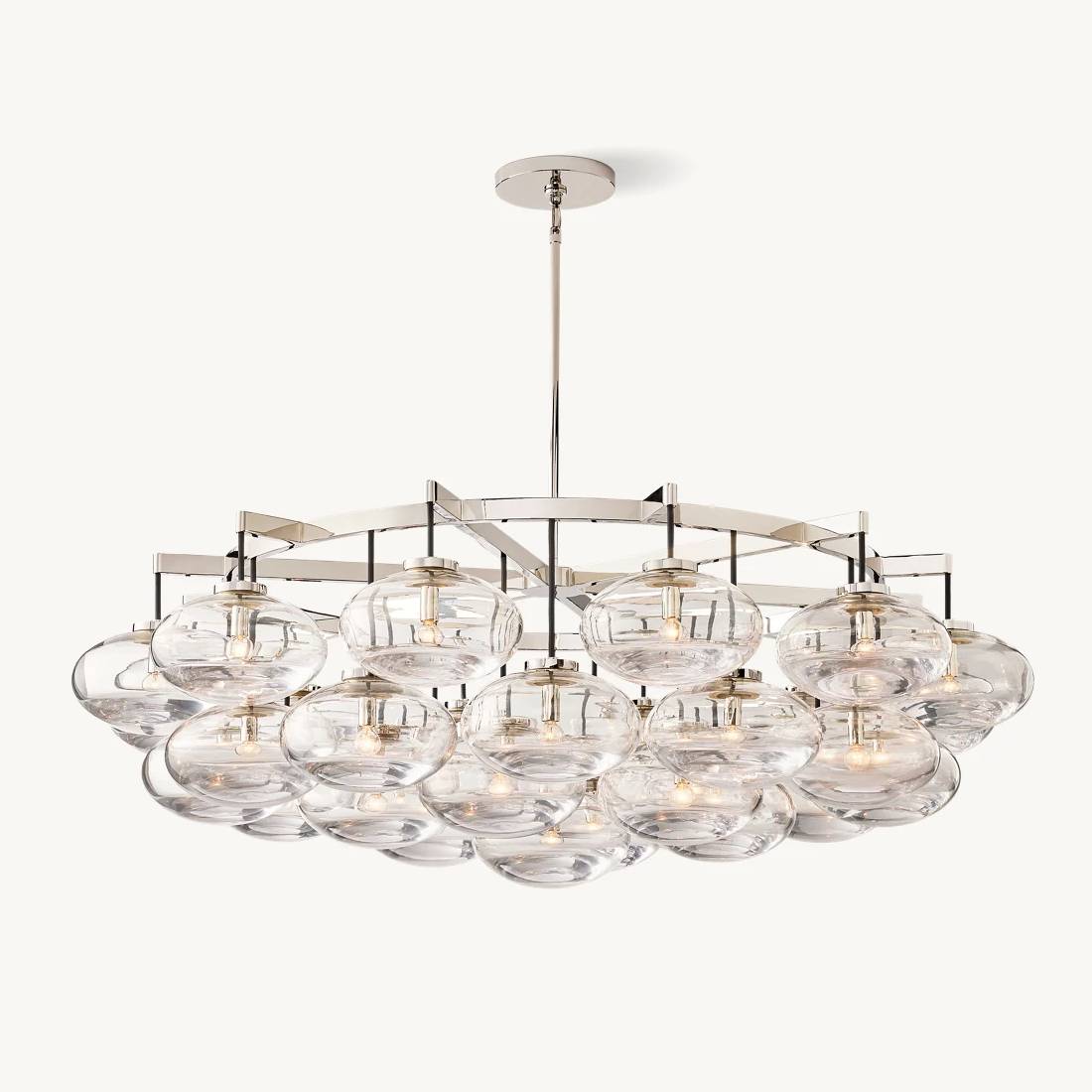 Cabrette Float Glass Round Chandelier 60"
