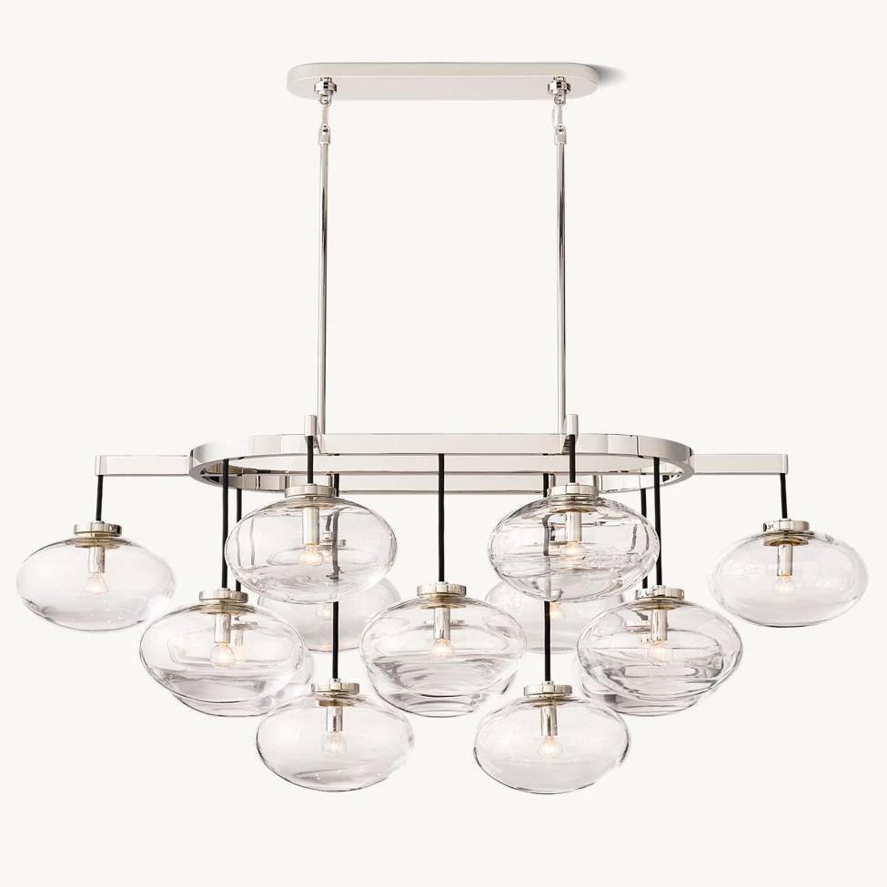 Cabrette Float Glass Linear Chandelier 54"