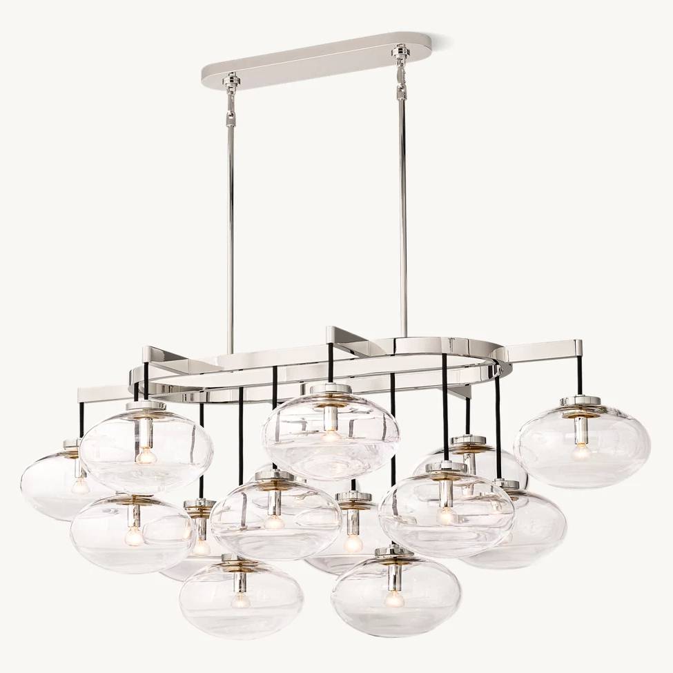 Cabrette Float Glass Linear Chandelier 54"