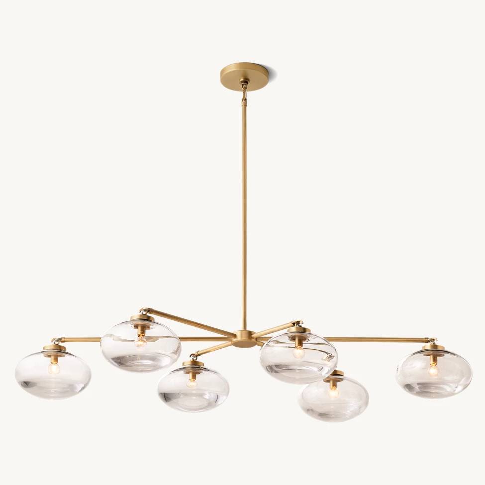Cabrette Float Glass Mobile Linear Chandelier 60"