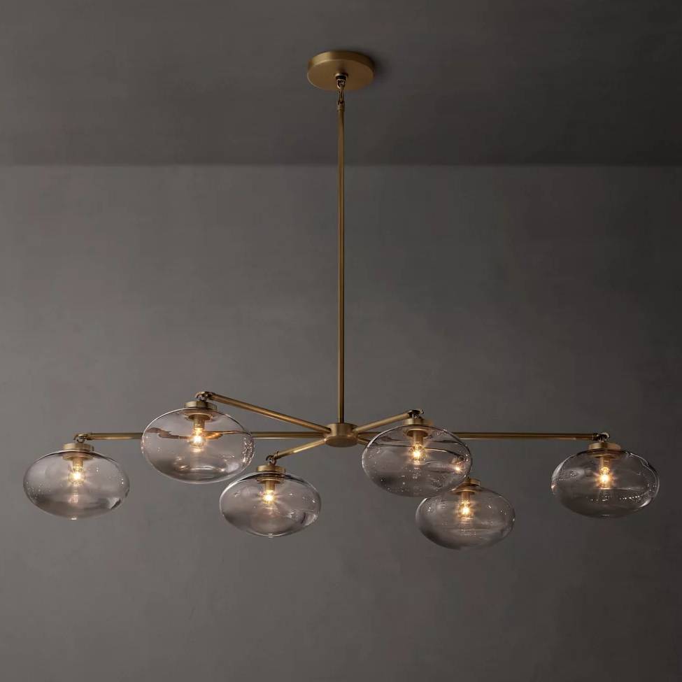 Cabrette Float Glass Mobile Linear Chandelier 72"
