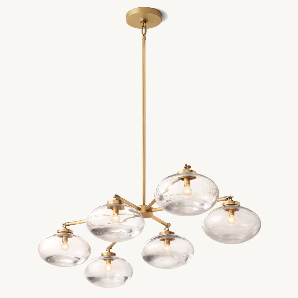 Cabrette Float Glass Mobile Linear Chandelier 60"