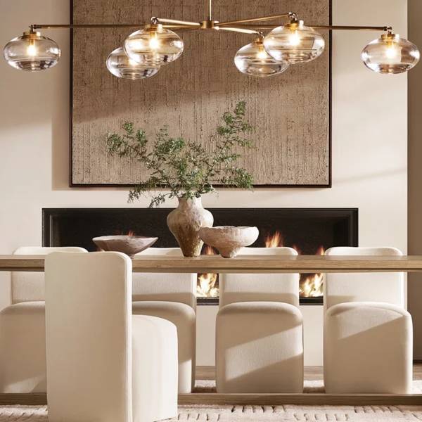 Cabrette Float Glass Mobile Linear Chandelier 72"