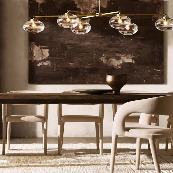 Cabrette Float Glass Mobile Linear Chandelier 60"