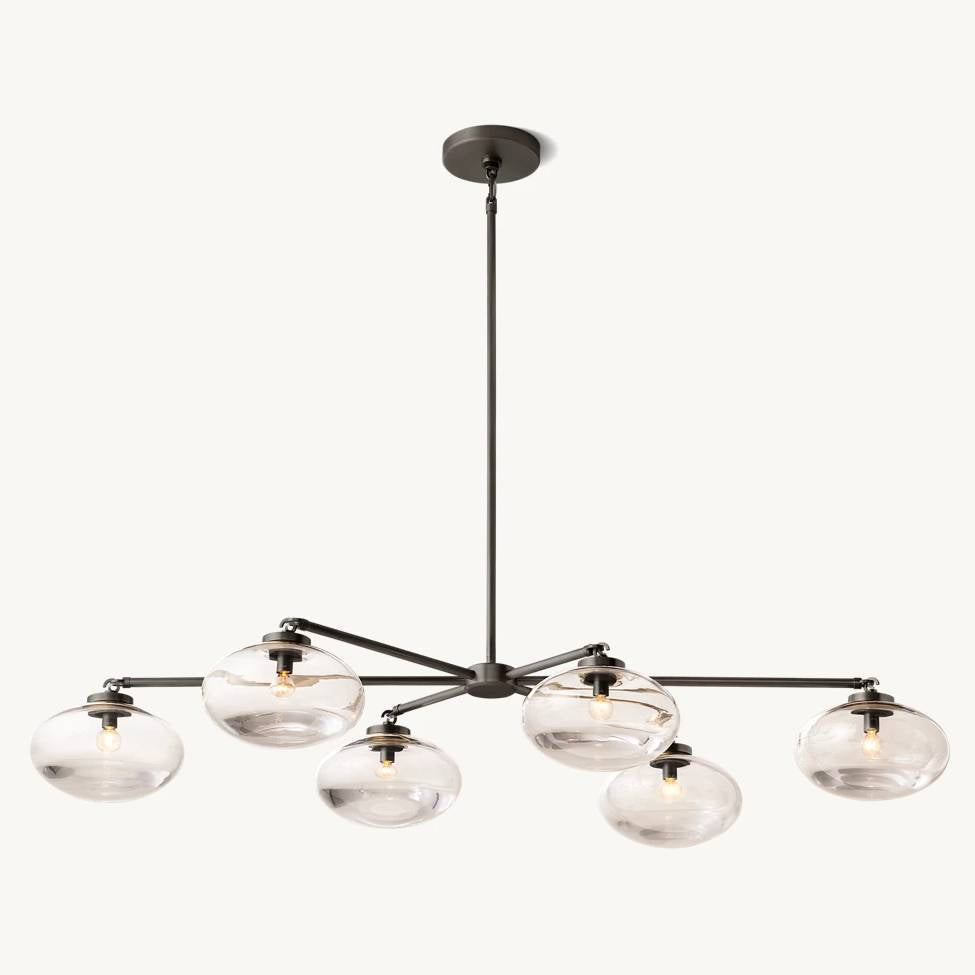 Cabrette Float Glass Mobile Linear Chandelier 72"