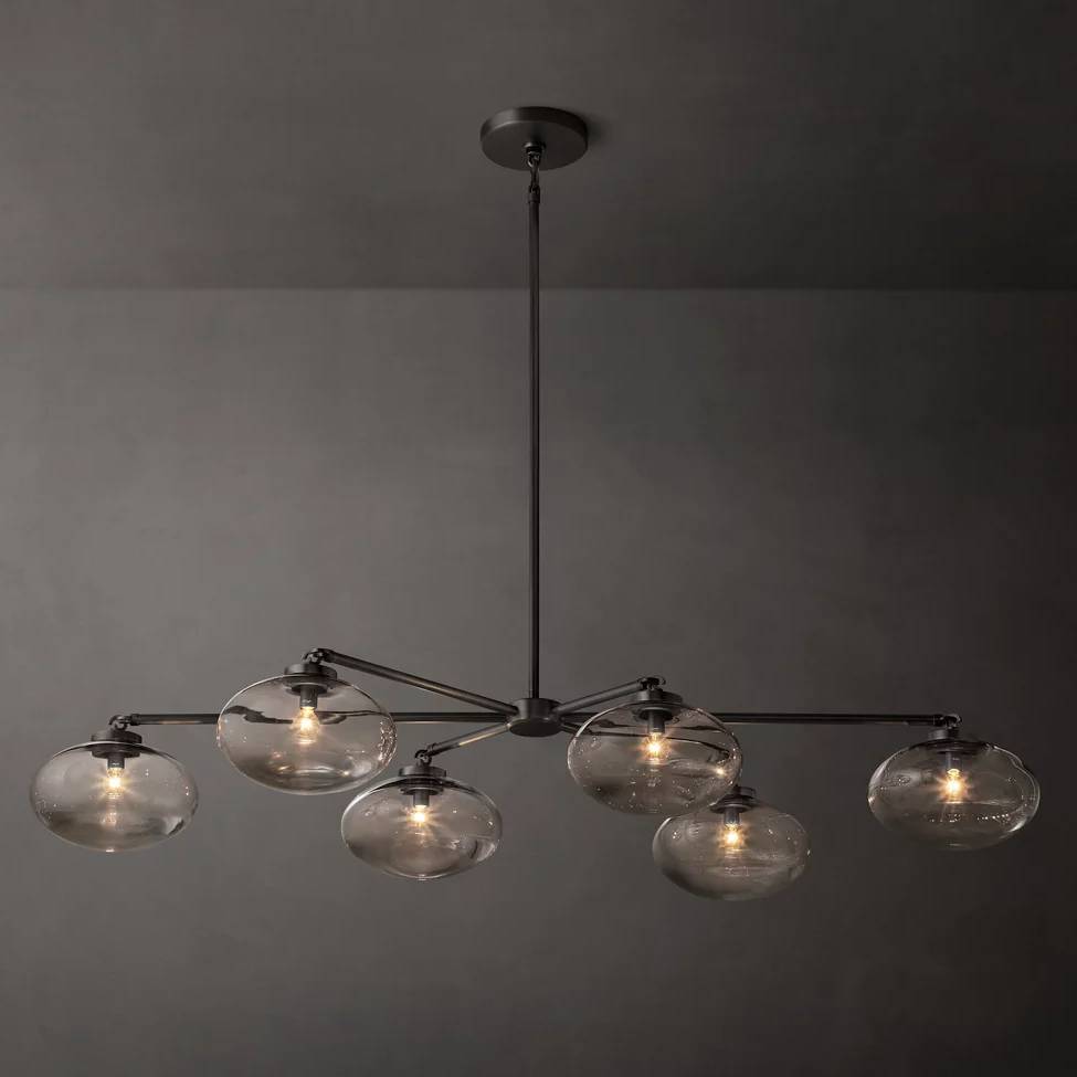 Cabrette Float Glass Mobile Linear Chandelier 60"