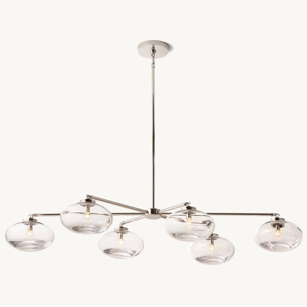 Cabrette Float Glass Mobile Linear Chandelier 72"