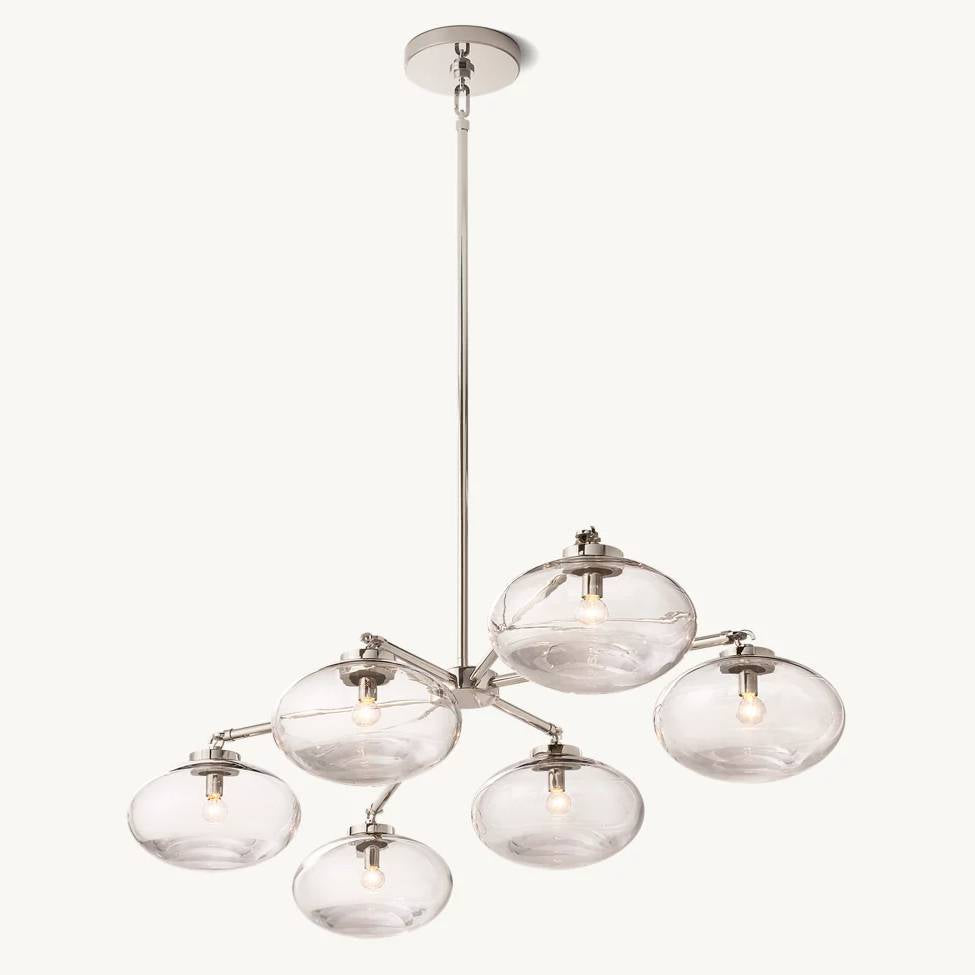 Cabrette Float Glass Mobile Linear Chandelier 60"