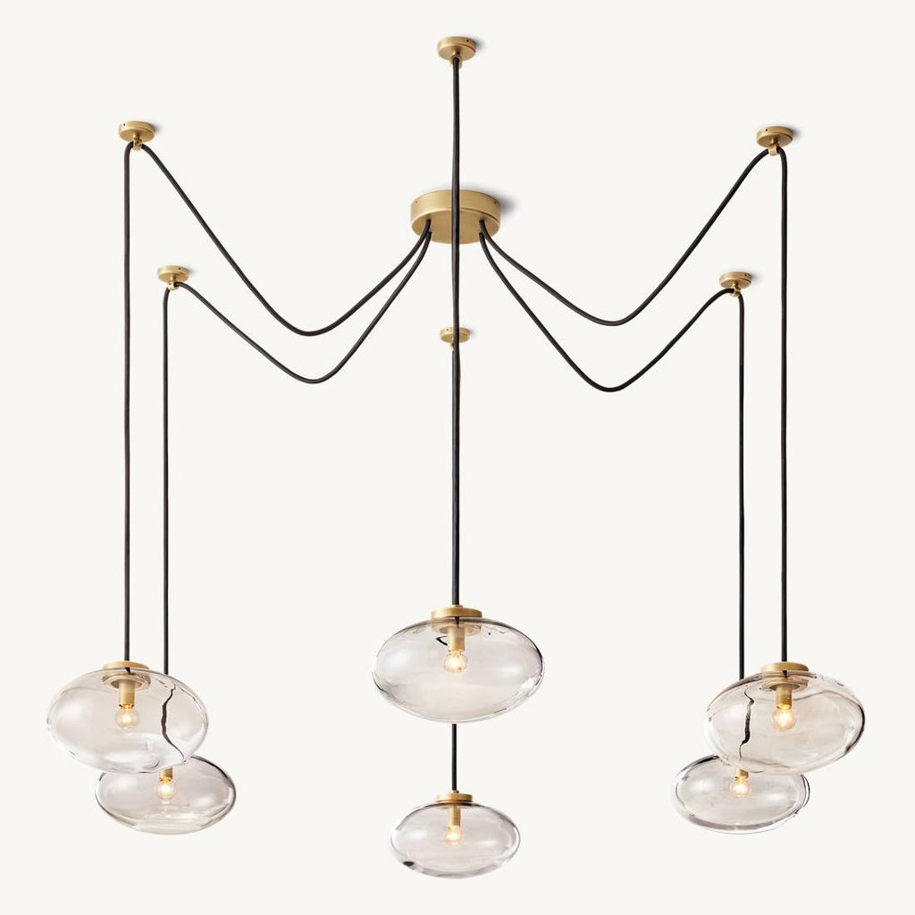 Cabrette Float Glass Suspended Chandelier 84"