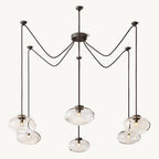 Cabrette Float Glass Suspended Chandelier 84"