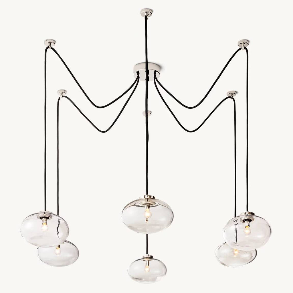 Cabrette Float Glass Suspended Chandelier 84"