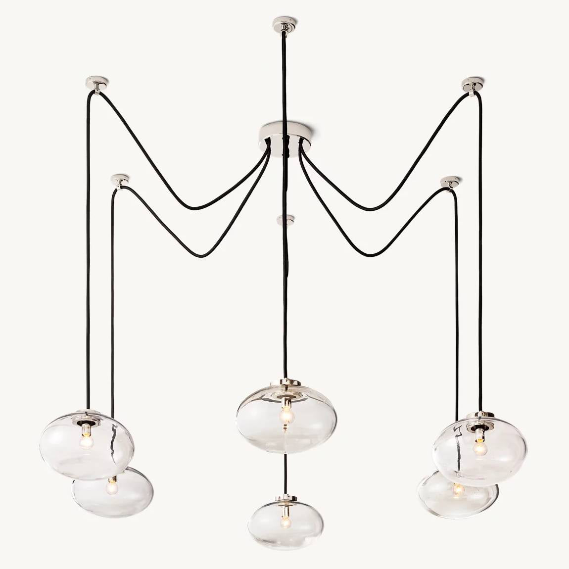 Cabrette Float Glass Suspended Chandelier 84"