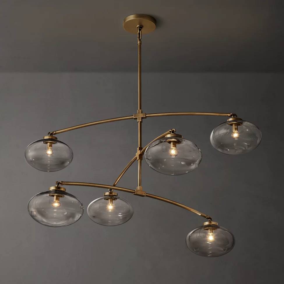 Cabrette Float Glass Mobile Round Chandelier 48"