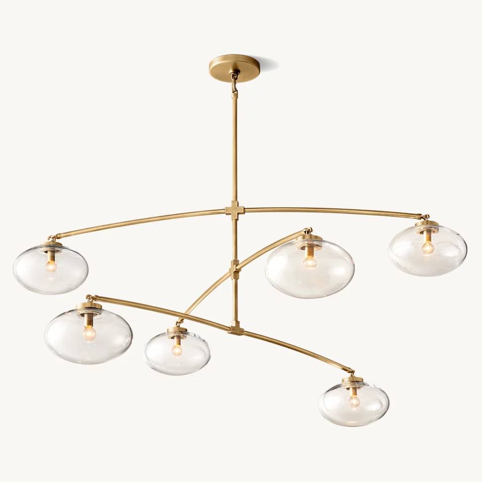 Cabrette Float Glass Mobile Round Chandelier 60"