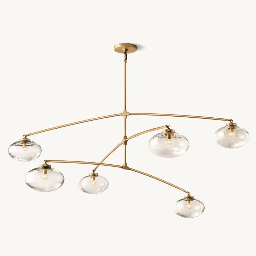 Cabrette Float Glass Mobile Round Chandelier 48"