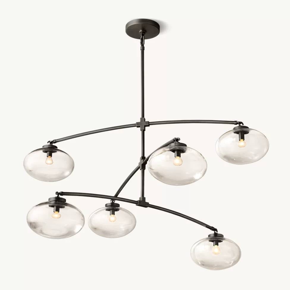 Cabrette Float Glass Mobile Round Chandelier 48"