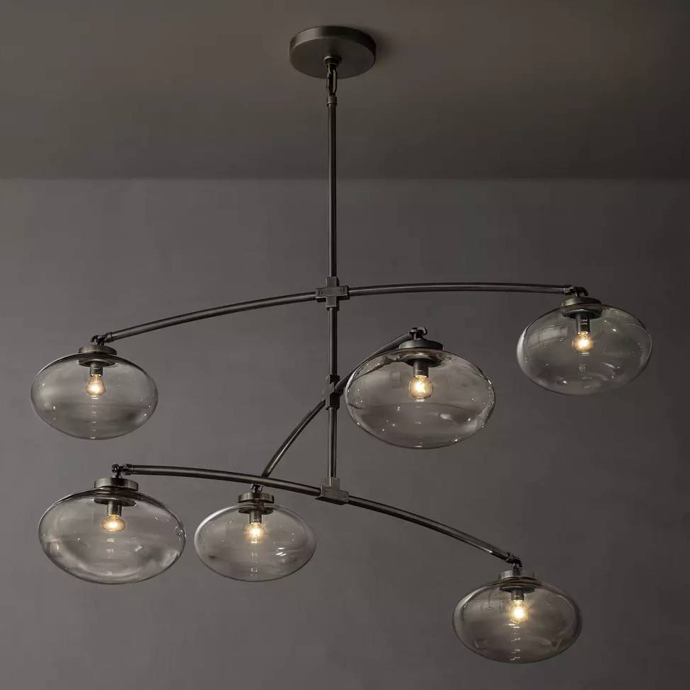 Cabrette Float Glass Mobile Round Chandelier 60"