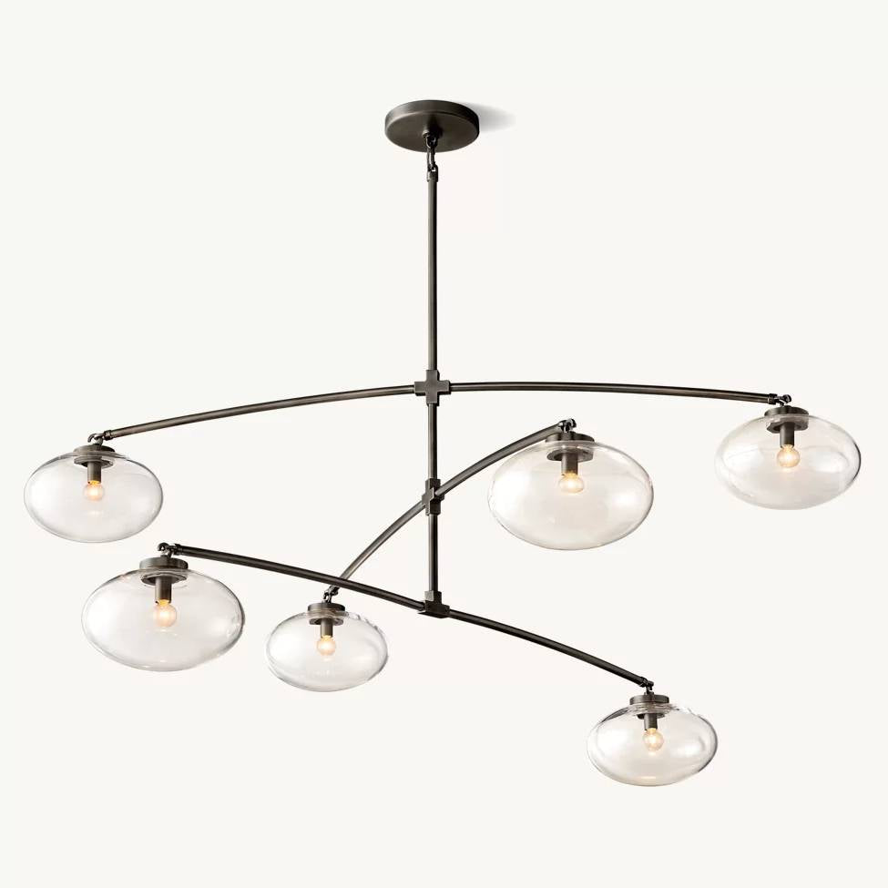 Cabrette Float Glass Mobile Round Chandelier 72"