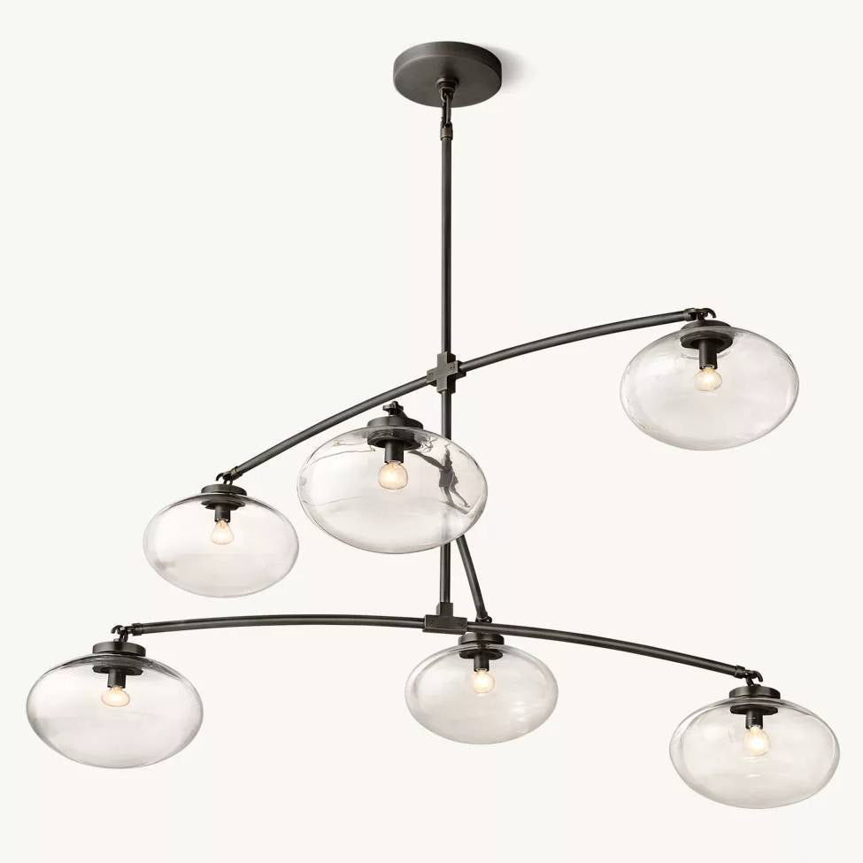 Cabrette Float Glass Mobile Round Chandelier 48"