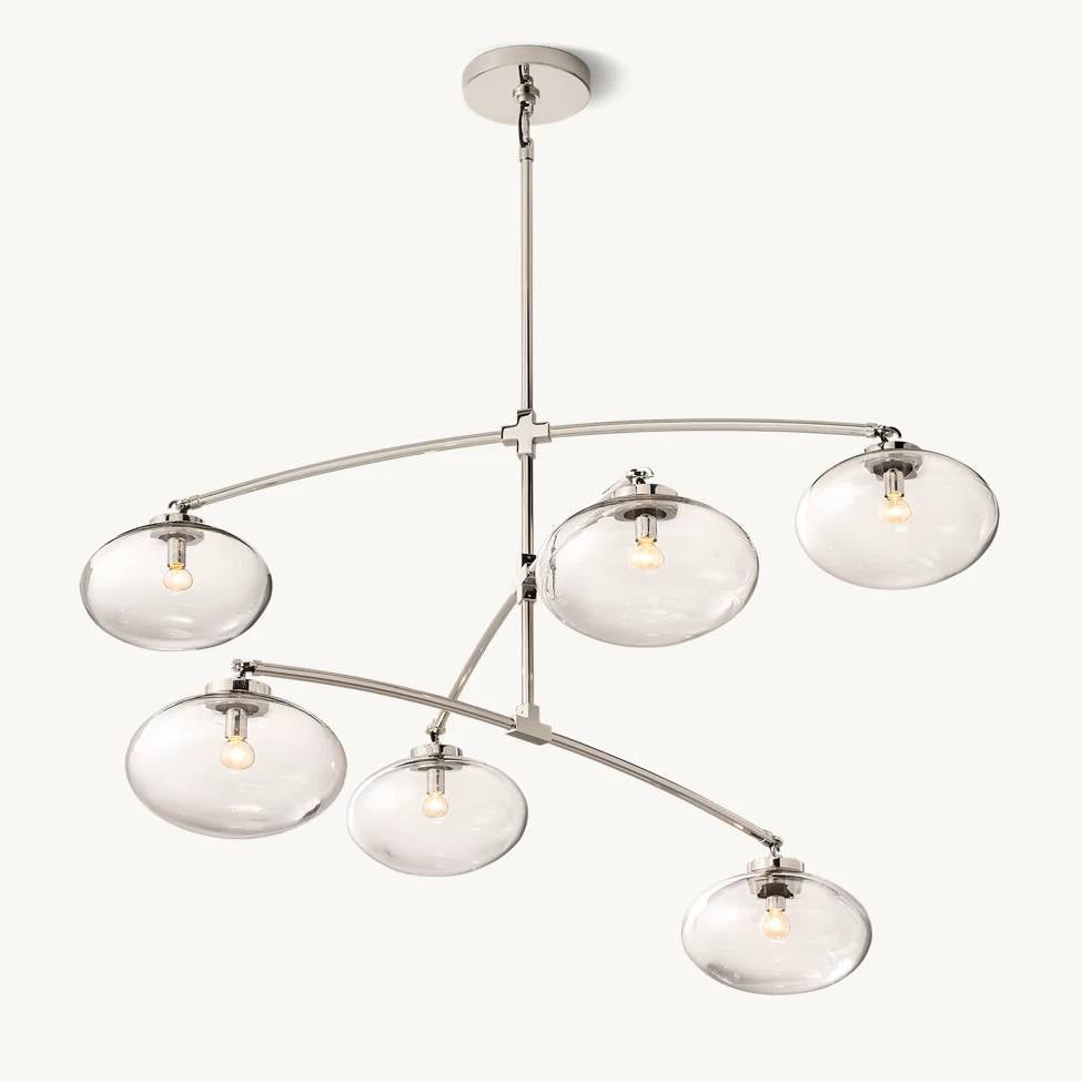 Cabrette Float Glass Mobile Round Chandelier 48"