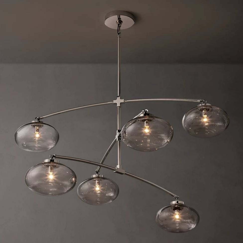 Cabrette Float Glass Mobile Round Chandelier 48"