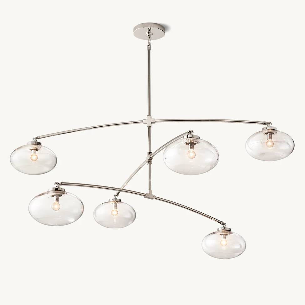 Cabrette Float Glass Mobile Round Chandelier 60"