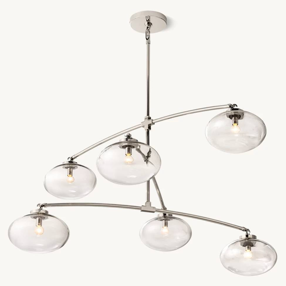 Cabrette Float Glass Mobile Round Chandelier 48"