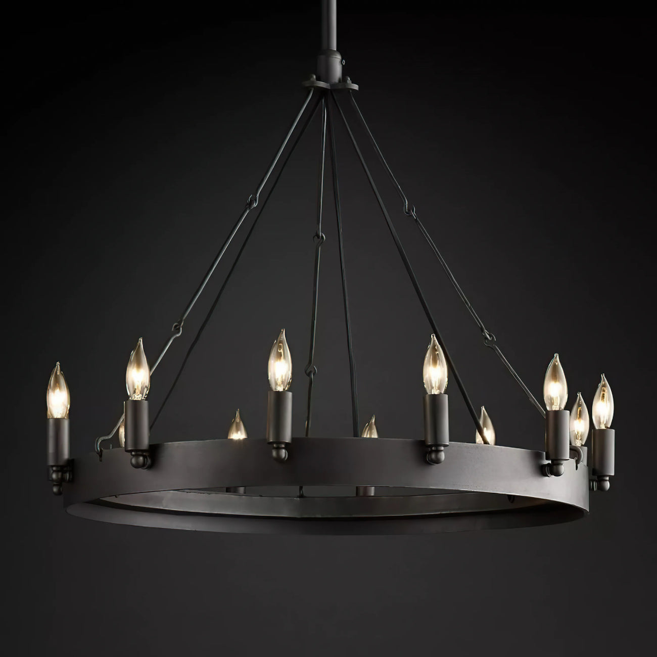 Camino Vintage Industrial Round Chandelier 26"