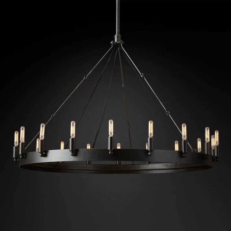 Camino Vintage Industrial Round Chandelier 38"
