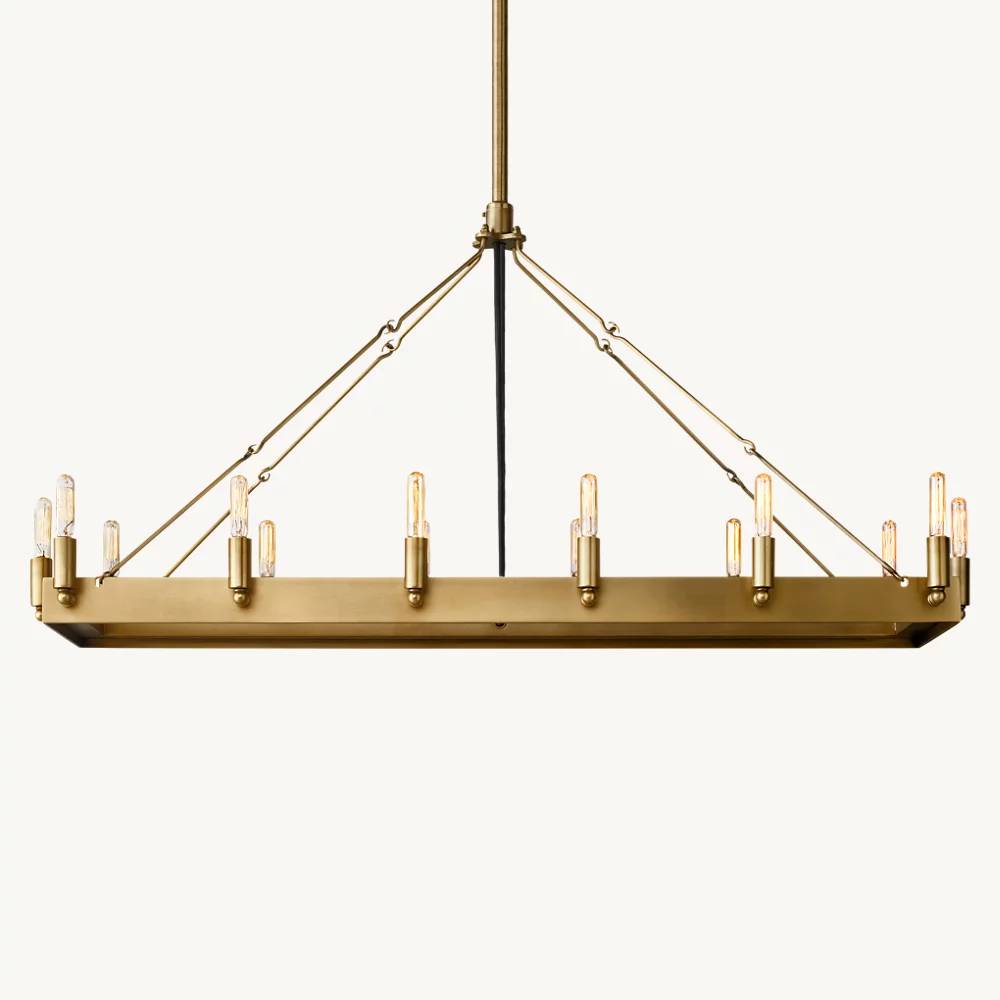 Camino Vintage Industrial Rectangle Chandelier 41"