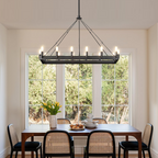 Camino Vintage Industrial Rectangle Chandelier 52"