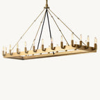 Camino Vintage Industrial Rectangle Chandelier 52"
