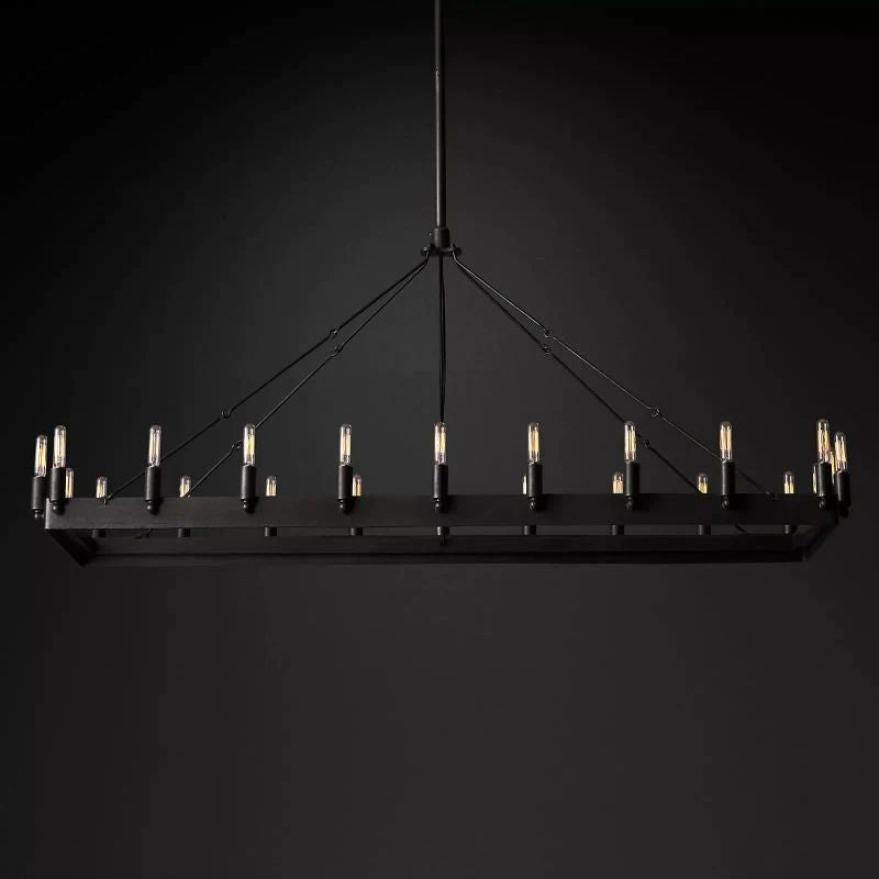 Camino Vintage Industrial Rectangle Chandelier 52"