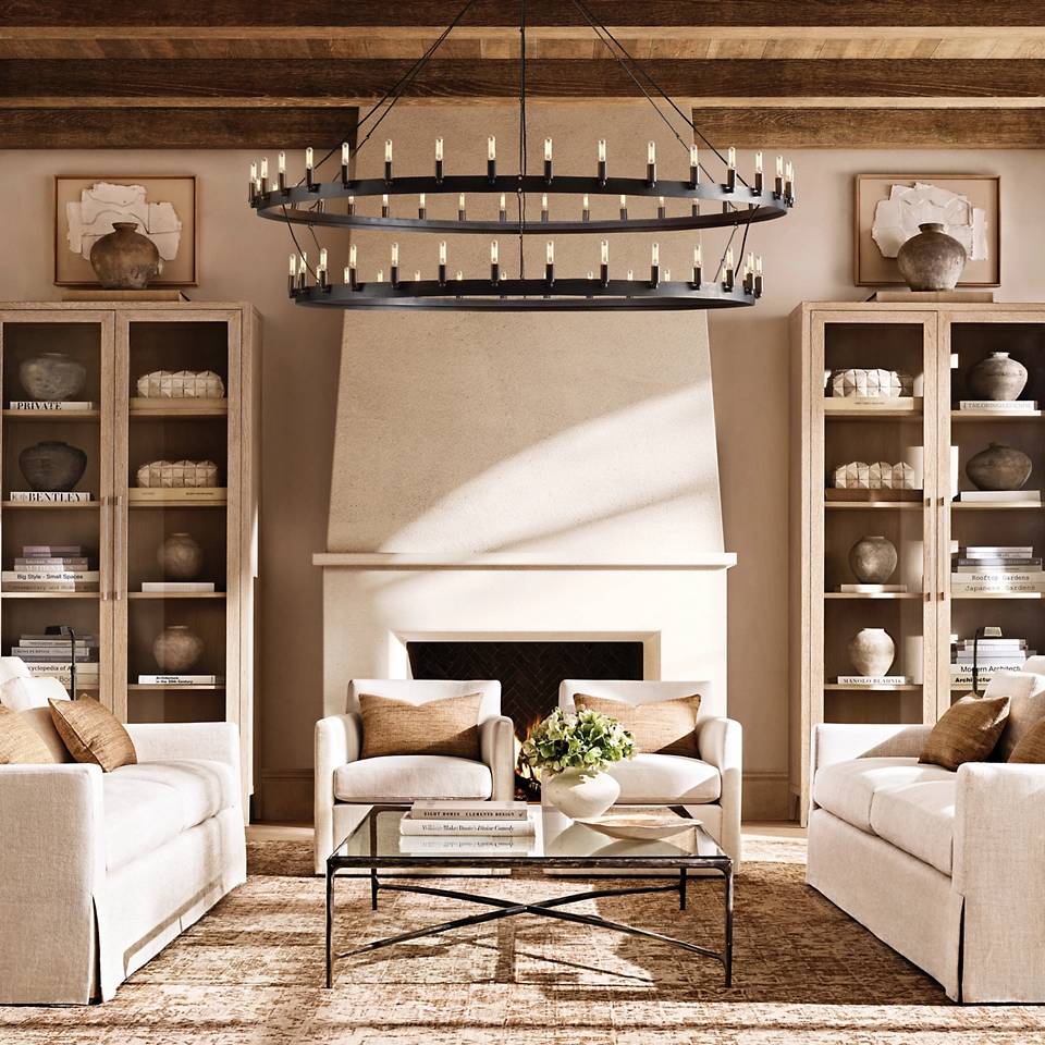 Camino Vintage Industrial Two-Tier Chandelier 38"