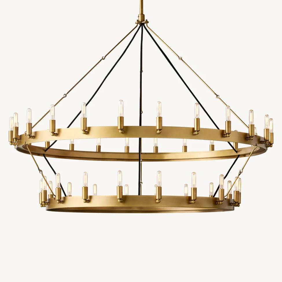 Camino Vintage Industrial Two-Tier Chandelier 50"