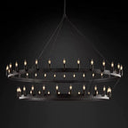 Camino Vintage Industrial Two-Tier Chandelier 63"