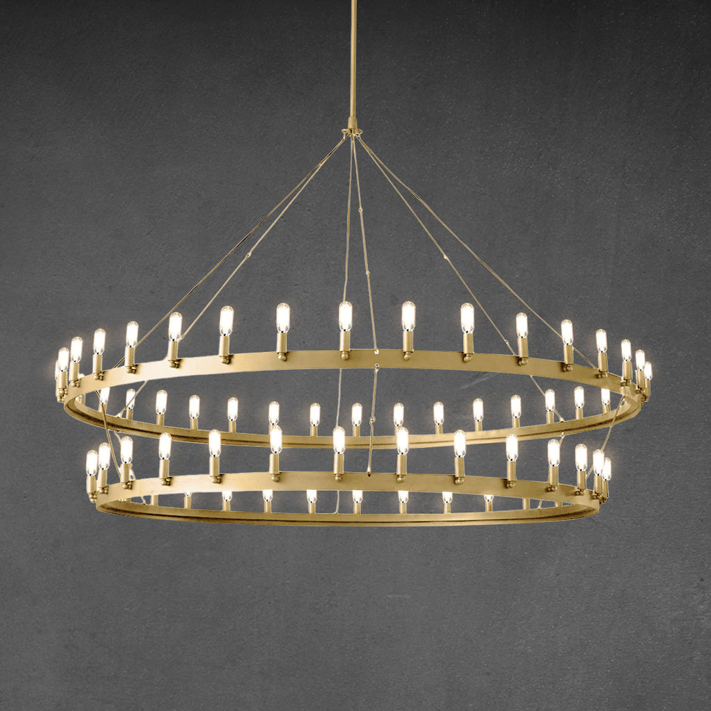 Camino Vintage Industrial Two-Tier Chandelier 71"