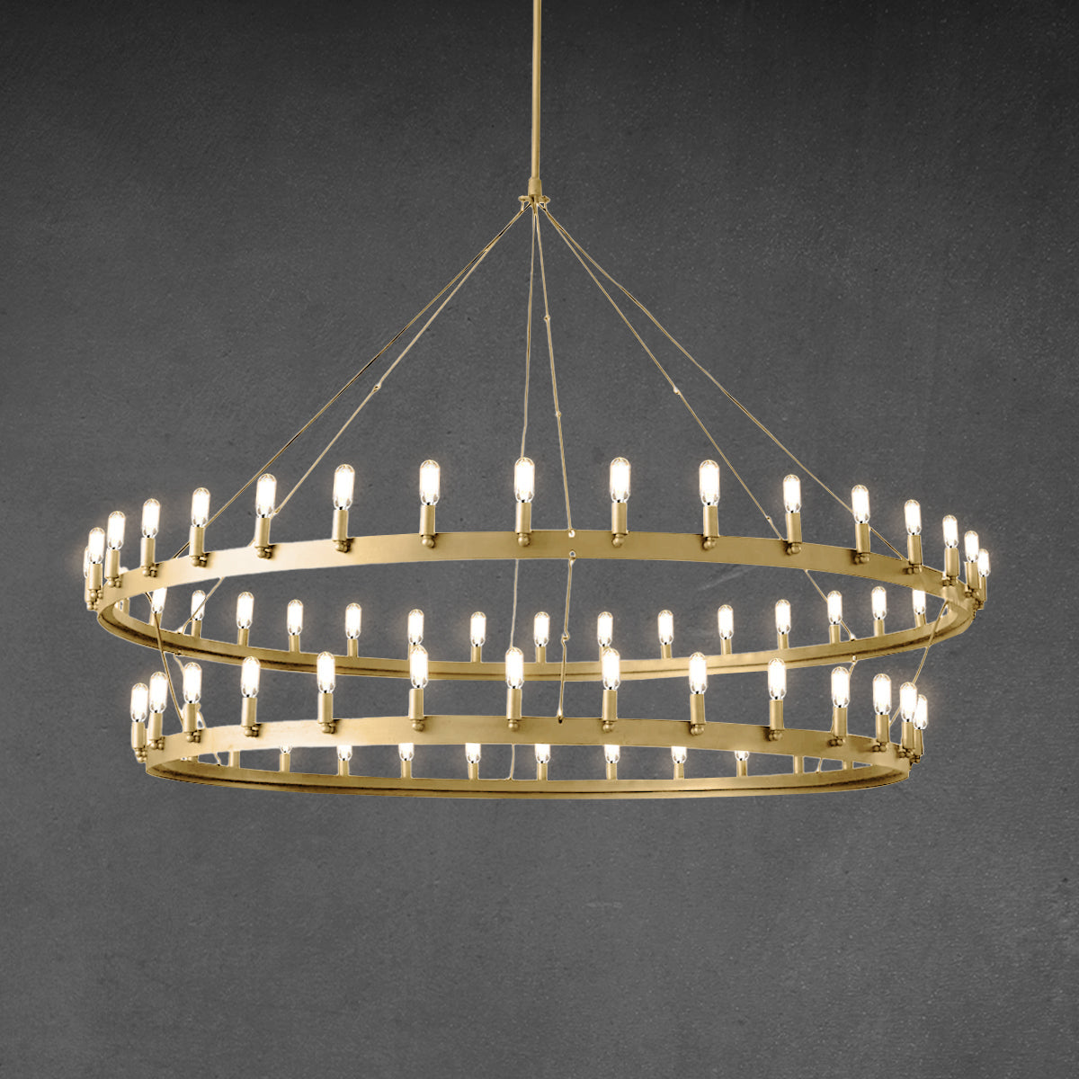 Camino Vintage Industrial Two-Tier Chandelier 71"