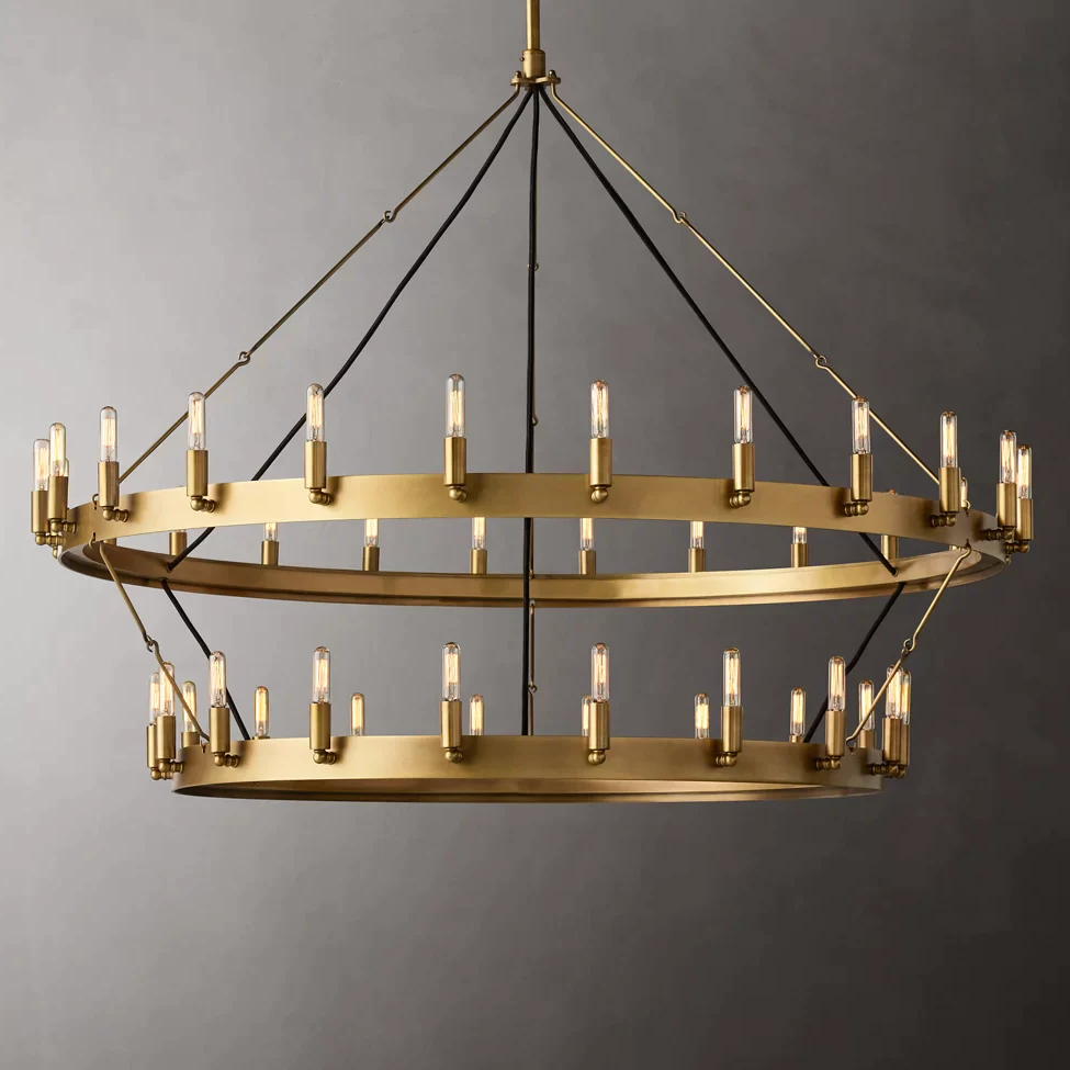 Camino Vintage Industrial Two-Tier Chandelier 71"