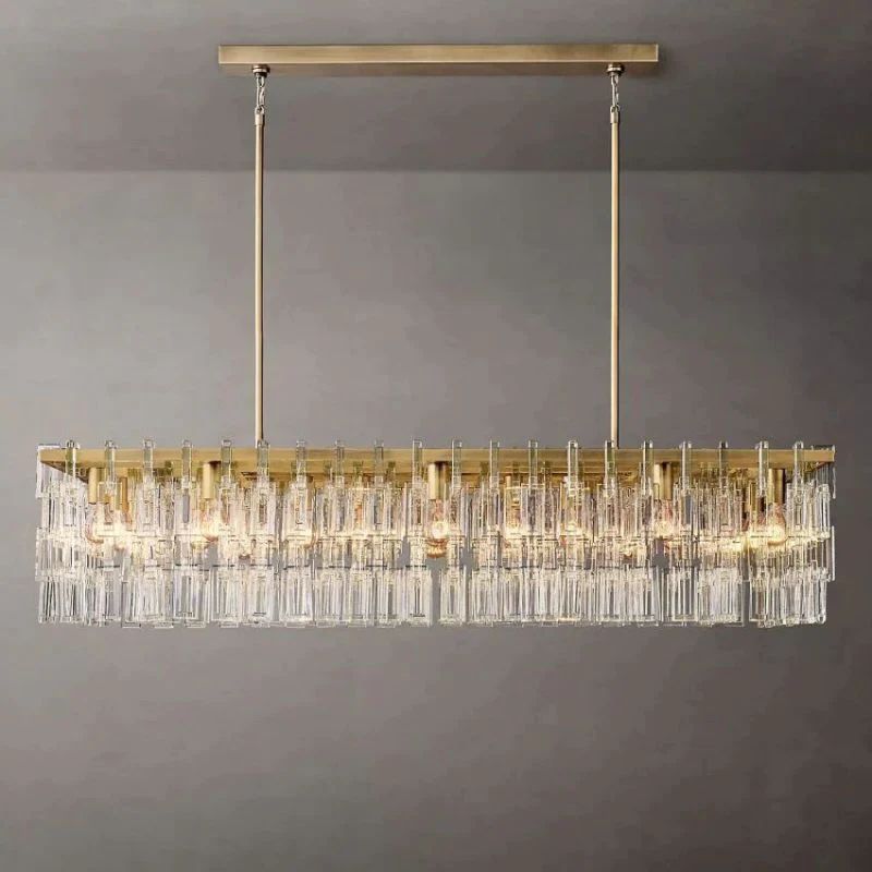 Marignan Modern Crystal Rectangle Chandelier 60"