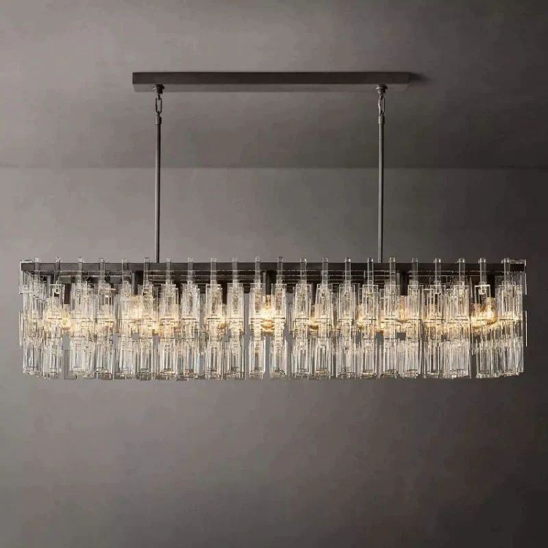 Marignan Modern Crystal Rectangle Chandelier 60"