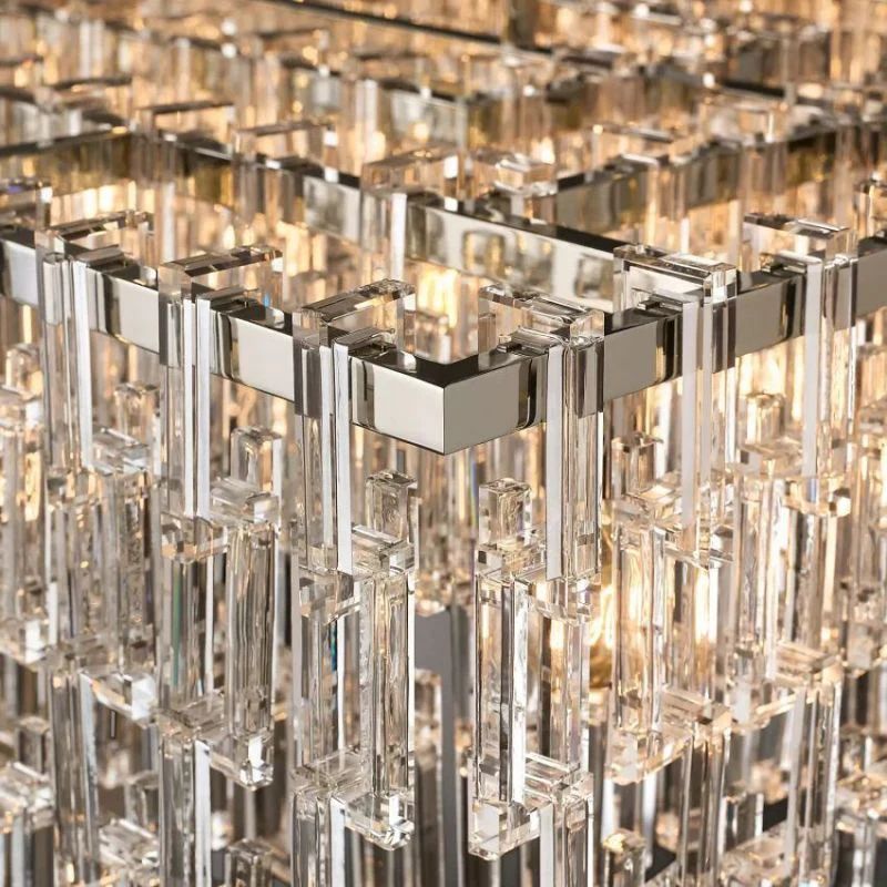 Marignan Modern Crystal Tiered Rectangle Chandelier 72"