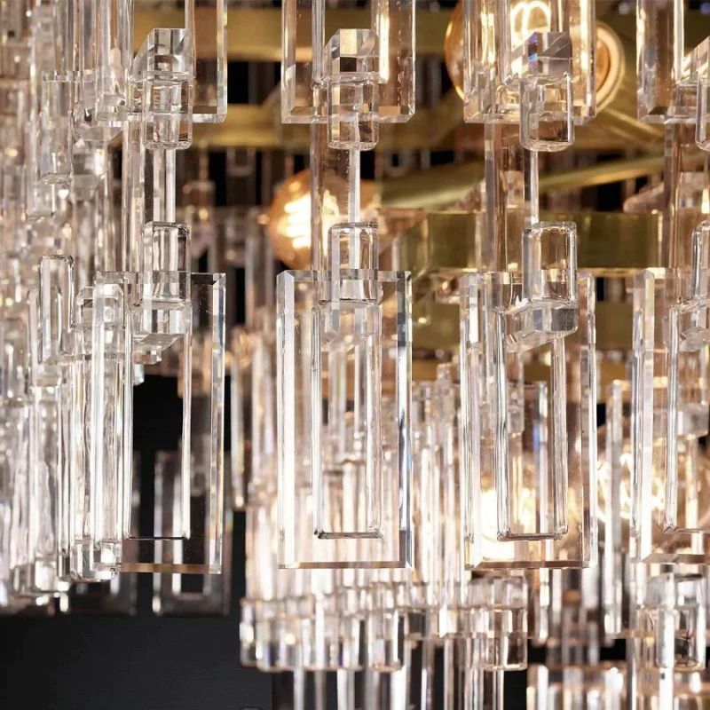 Marignan Modern Crystal Tiered Rectangle Chandelier 60"