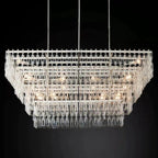 Marignan Modern Crystal Tiered Rectangle Chandelier 72"