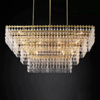 Marignan Modern Crystal Tiered Rectangle Chandelier 72"