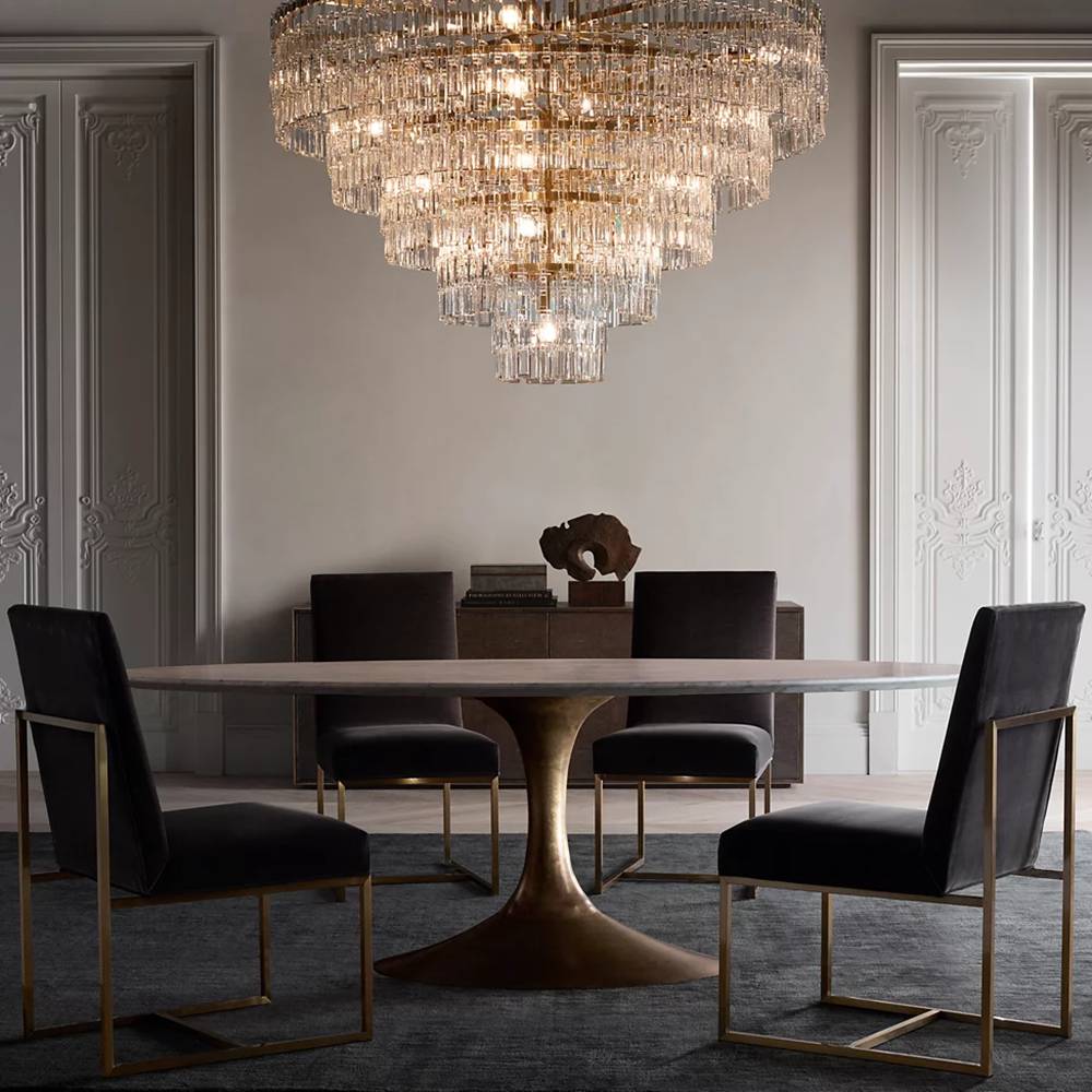 Marignan Modern Crystal Tiered Round Chandelier 36"