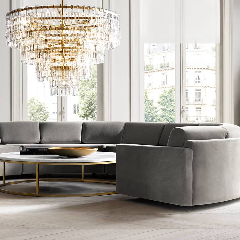 Marignan Modern Crystal Tiered Round Chandelier 36"
