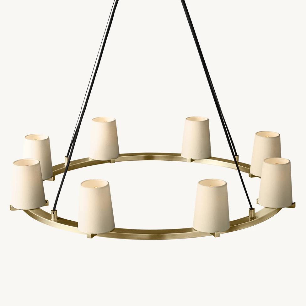 Pauillac Fabric Shade Round Chandelier 36"