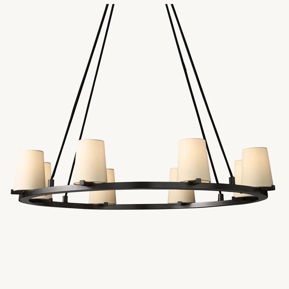 Pauillac Fabric Shade Round Chandelier 36"